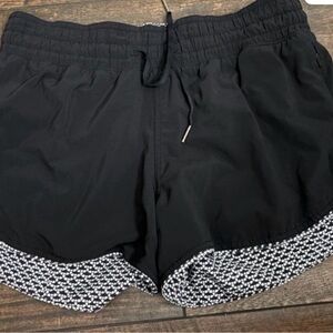 Lululemon Athletica Black Shorts with Patterned Hem
